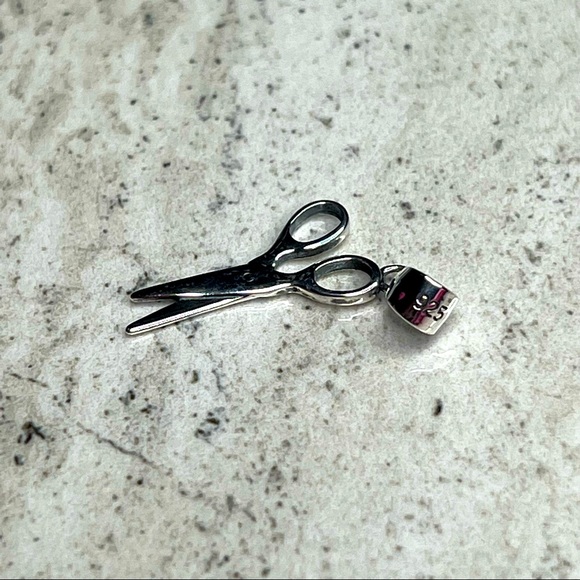 925 Sterling Silver Scissor Pendant - Picture 1 of 14